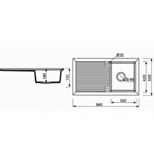 Гранітна мийка Marmorin Cire 86х50