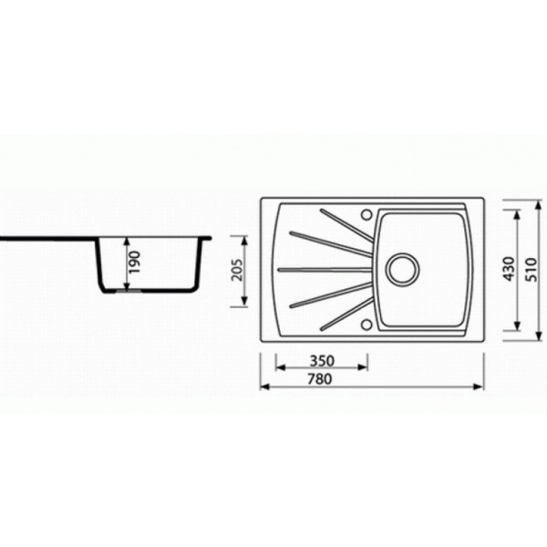Гранітна мийка Marmorin Fenco 780х510 gray 03