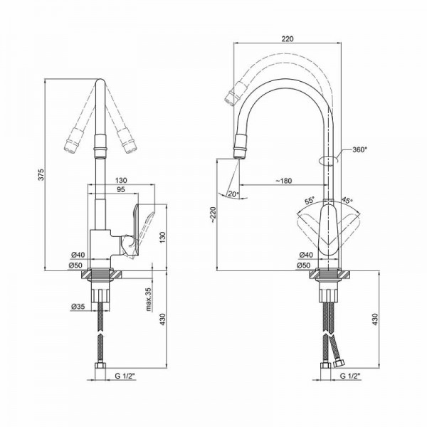 Кухонний змішувач Q-tap Linea CRW 007F