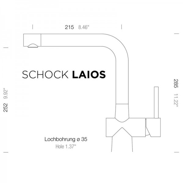 Кухонний змішувач SCHOCK LAIOS 2 magma