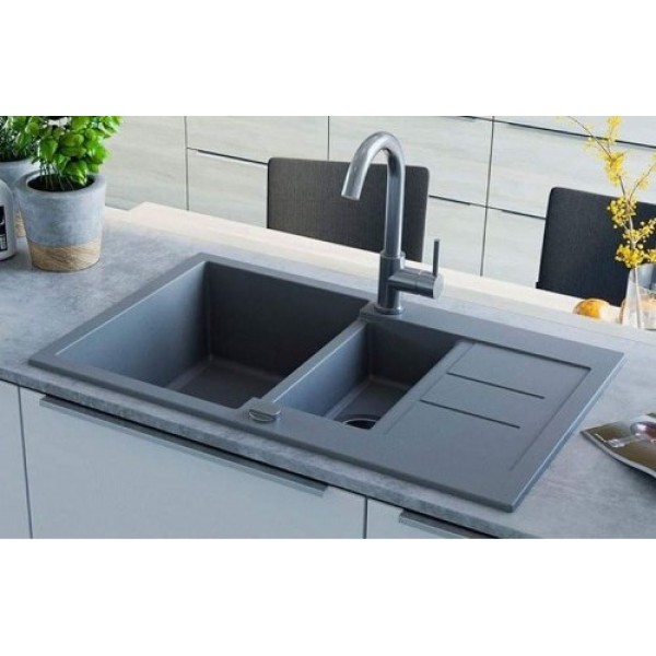 Гранітна мийка AQUASanita Tesa SQT151W графіт