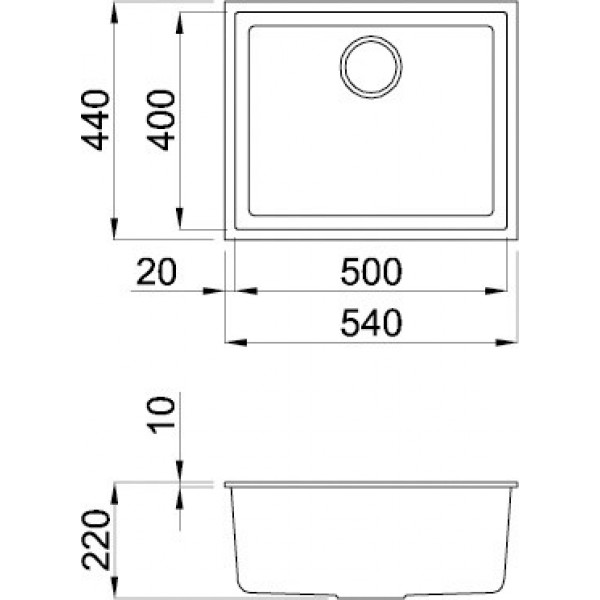 Гранітна мийка Elleci Q 105 under top WHITE K96