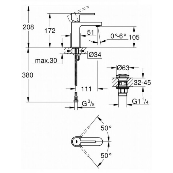Змішувач для раковини GROHE S-Size 33163003