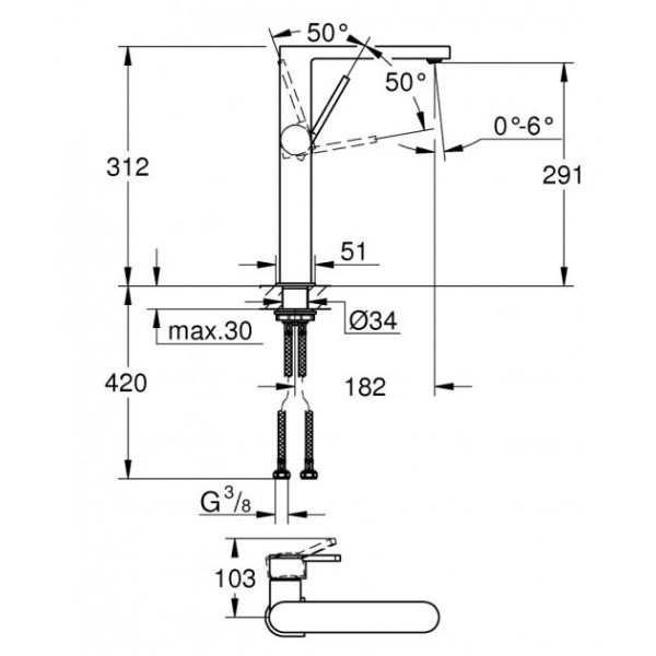 Змішувач для раковини GROHE XL-Size 32618003
