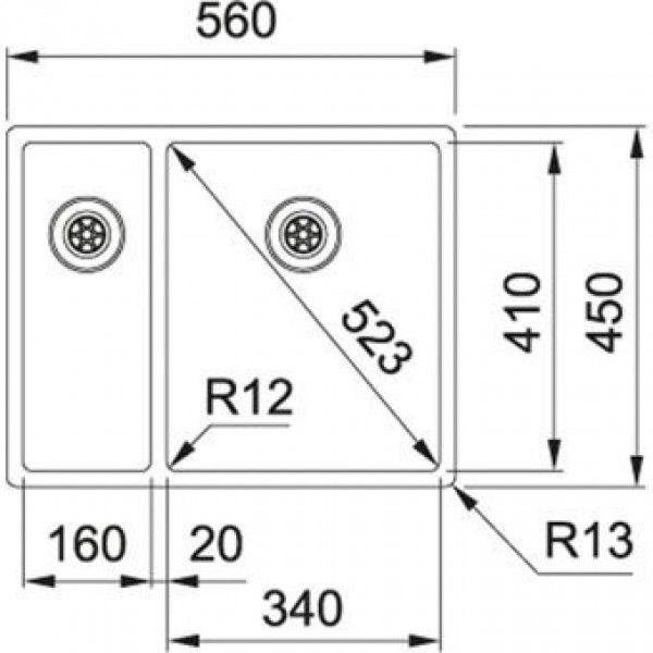 Кухонна мийка Franke BXX 260/160-34-16