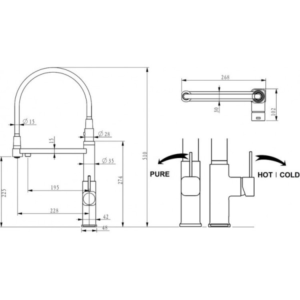 Кухонний змішувач Fabiano FKM 3119PX Black Steel