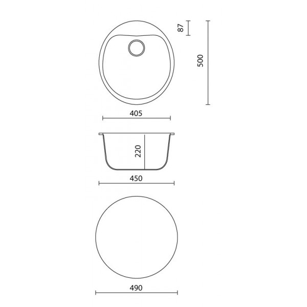 Кухонна мийка Granitika Round Bevel пісок