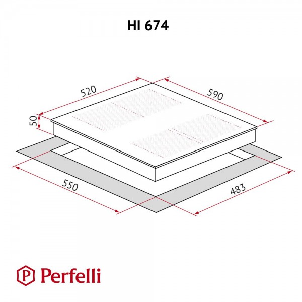 Варильна поверхня Perfelli HI 674 BL