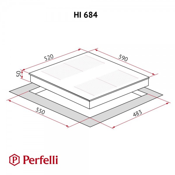 Варильна поверхня Perfelli HI 684 BL