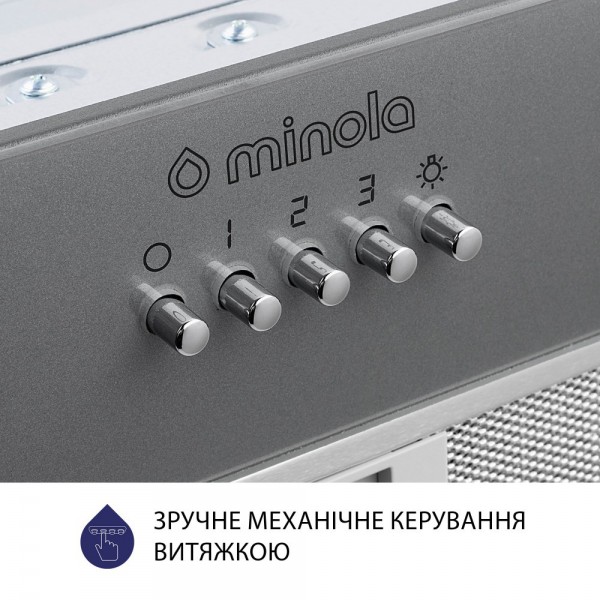 Витяжка Minola HBI 5262 GR GLASS 700 LED