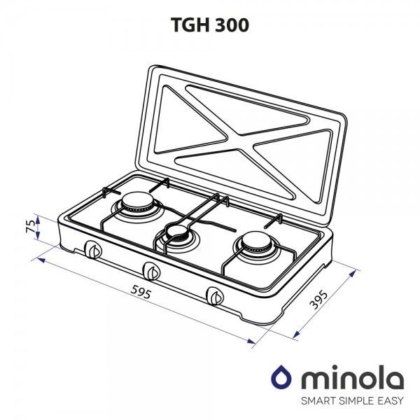 Настільна газова плита Minola TGH 300 BR