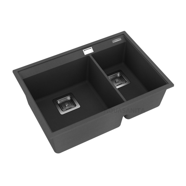 Гранітна мийка AQUASanita DELICIA SQD150 графіт